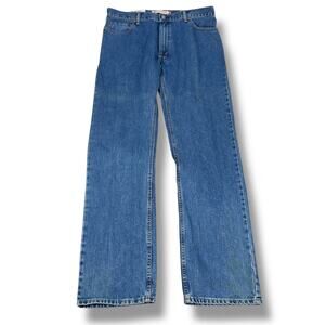 Levi’s 505 Straight Fit Jeans Men 36 x 34 Blue Denim Cotton 5-Pockets 2010 New